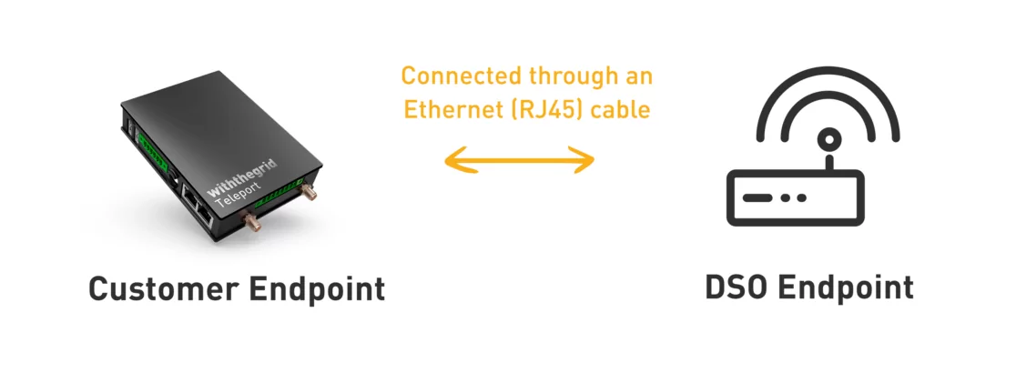 Illustration showing customer endpoint and dso endpoint communicating