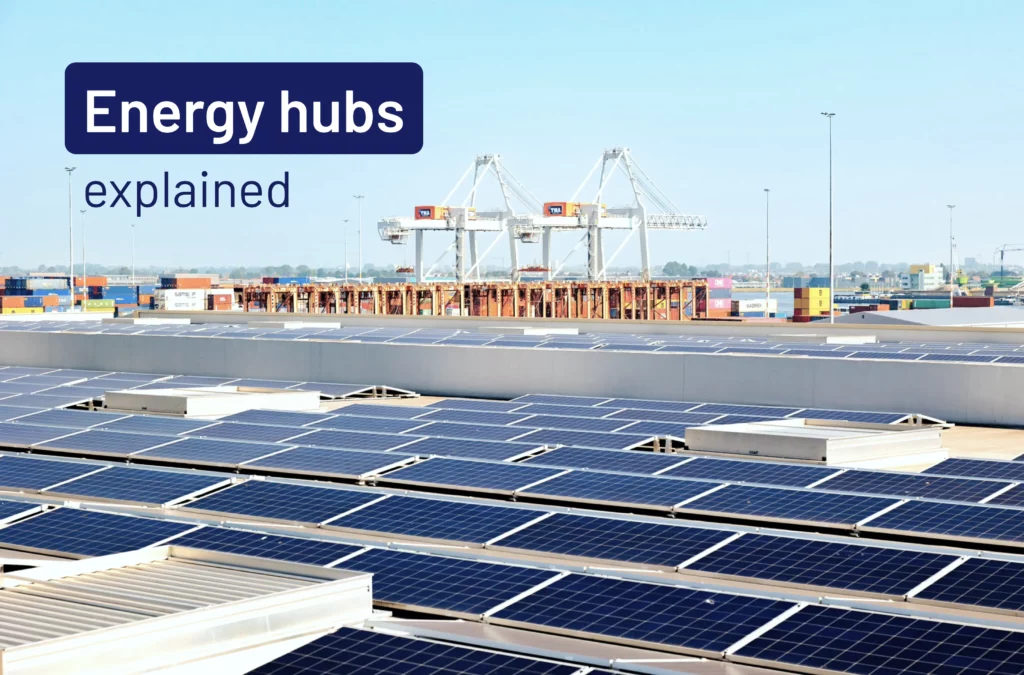 Solar panels in a roof with tittle: energy hubs explained