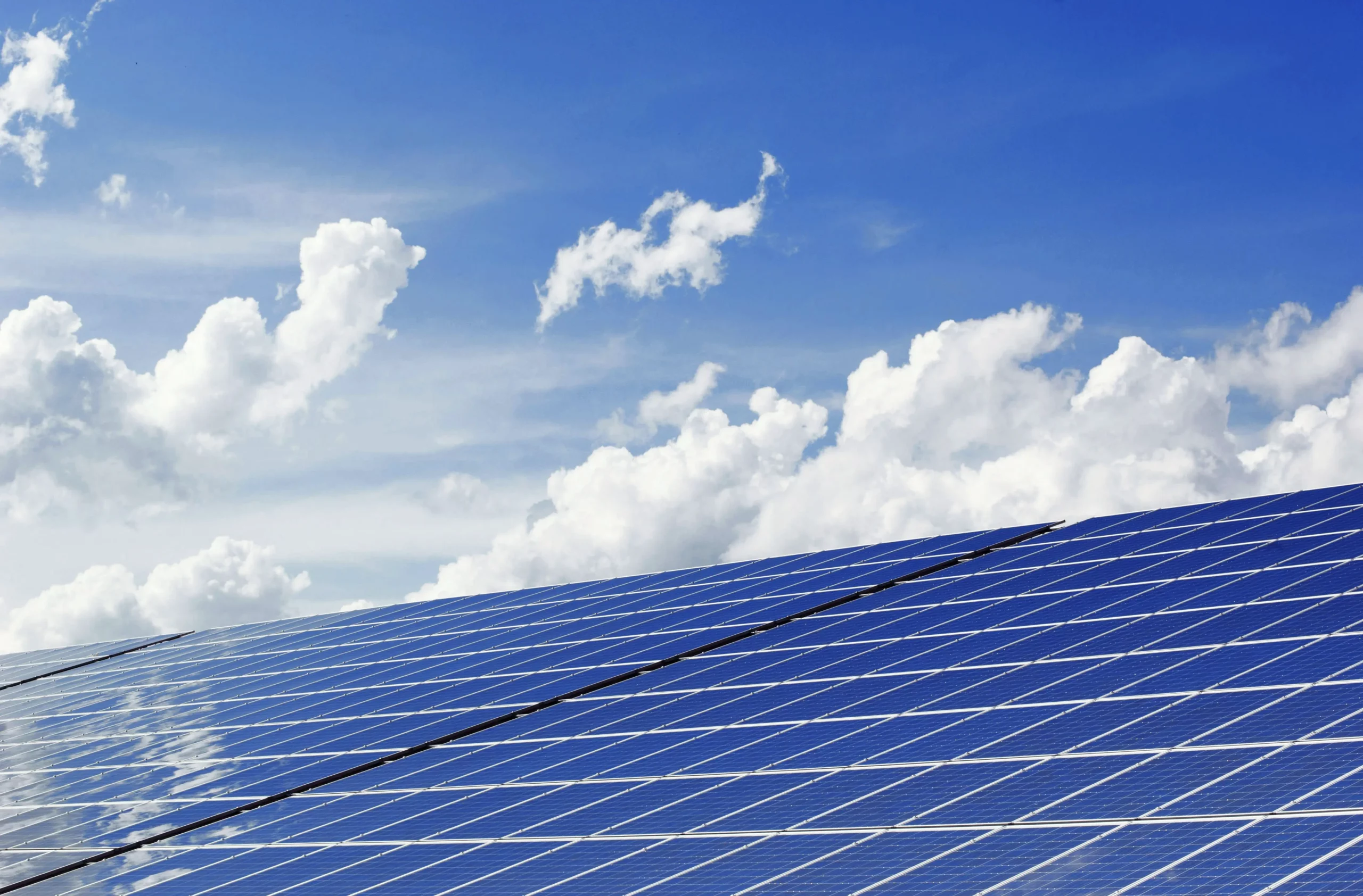 Solar panels in a sunny day