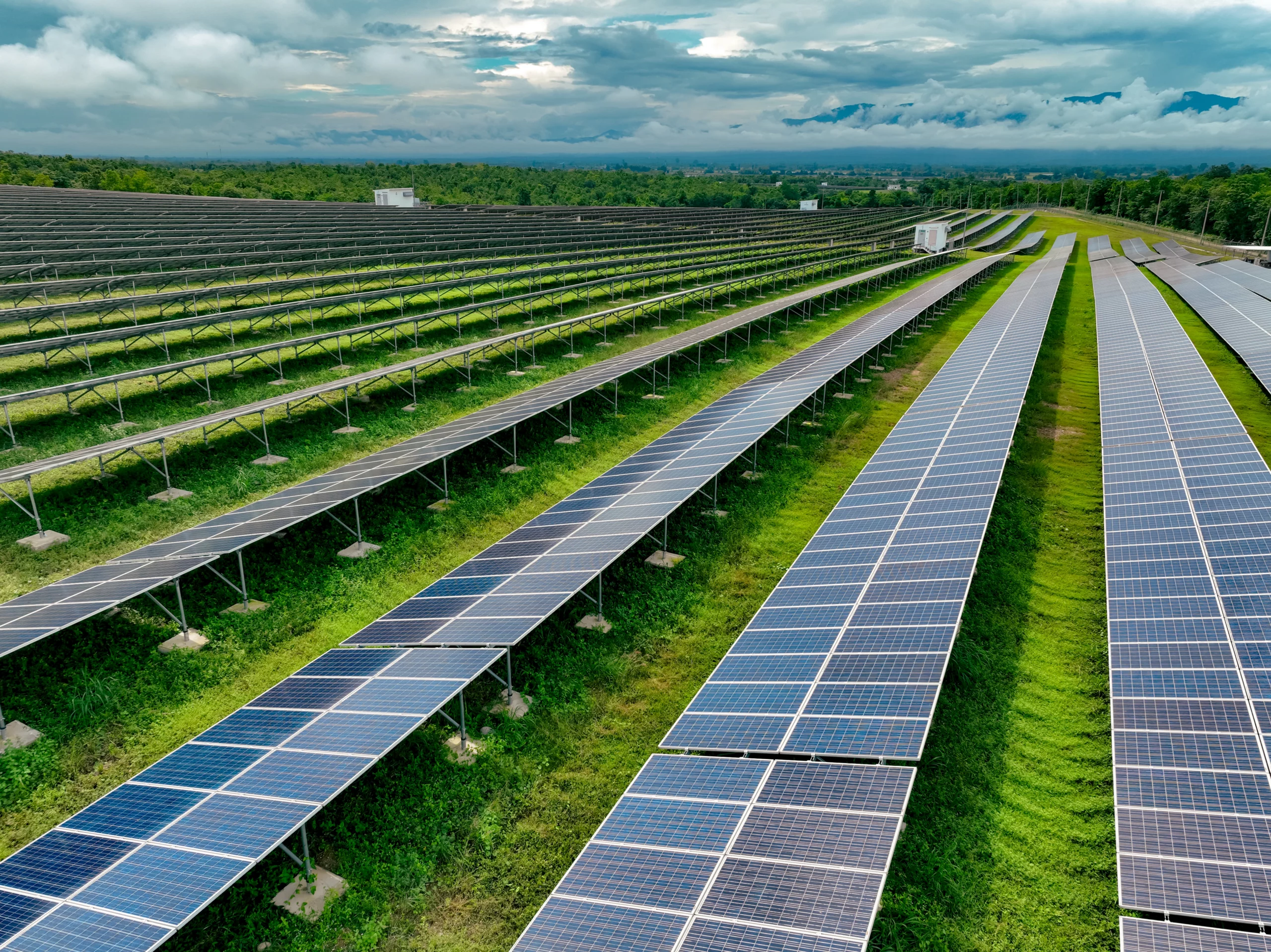 Illustrative image: field of solar panels