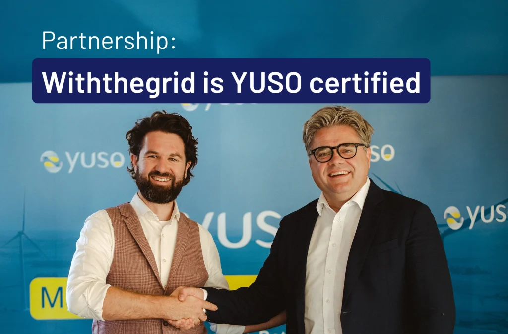 handshake photo between withthegird and YUSO with the text withthegrid is YUSO certified over it